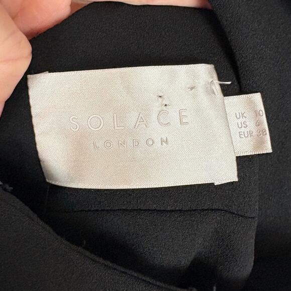 Solace London Cara Cross Off the Shoulder Black Classic Gown US 6 - Picture 7 of 7